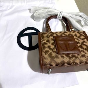 Small Telfar bag in Tan Monogram: BRAND NEW! 🤎